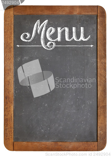 Image of menu on vintage  blackboard