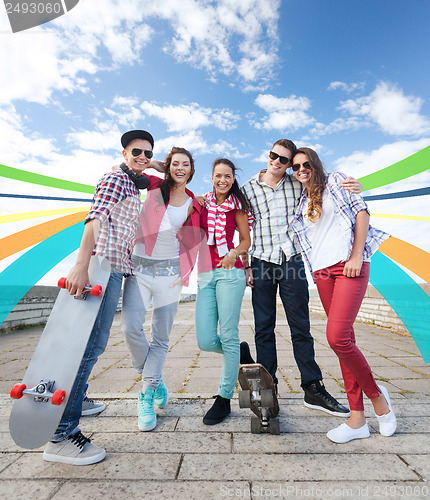 Image of teenagers with skates outside