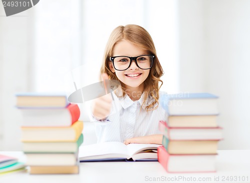 Image of student girl studying at school