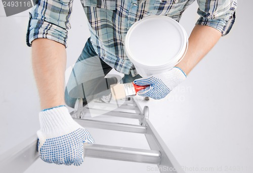 Image of man with paintbrush and pot