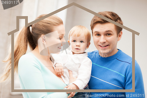 Image of family with child and dream house