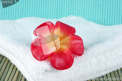 Image of Candle on a white towel - spa products