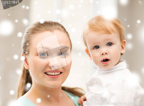 Image of happy mother with adorable baby