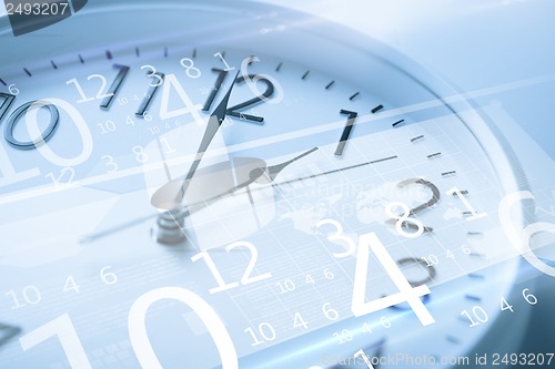 Image of clock and virtual screen