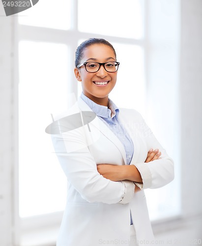 Image of african businesswoman in office