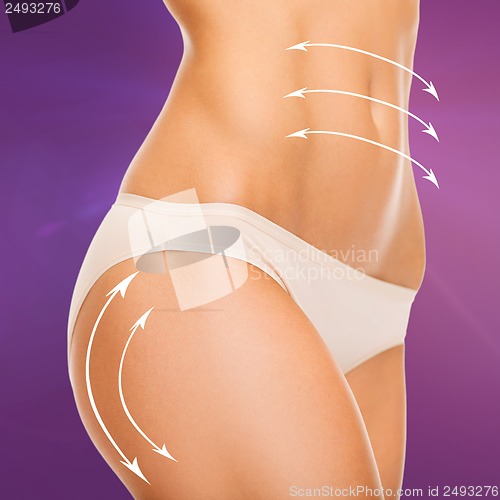 Image of woman in cotton underwear showing slimming concept