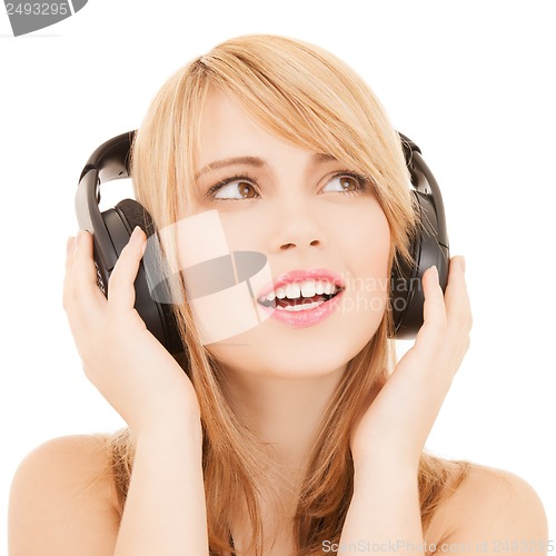 Image of happy girl with headphones