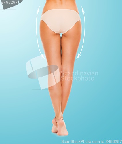Image of woman with long legs in cotton underwear
