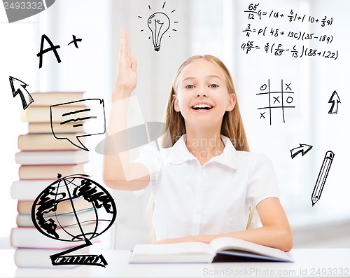 Image of student girl studying at school