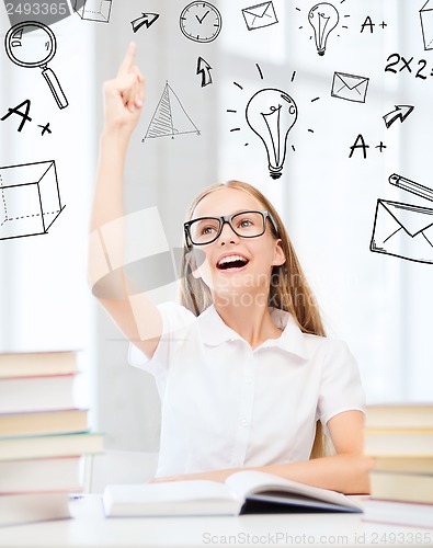 Image of student girl studying at school