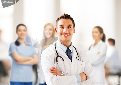 Image of young male doctor with stethoscope