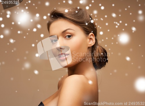 Image of clean face of beautiful young woman