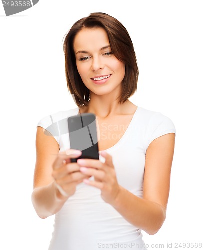 Image of woman browsing in smartphone