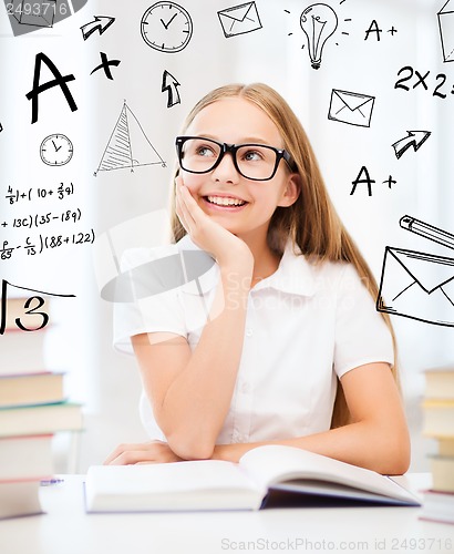 Image of student girl studying at school