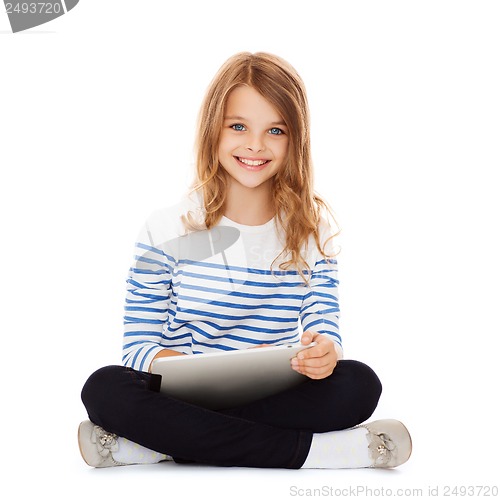 Image of student girl with tablet pc