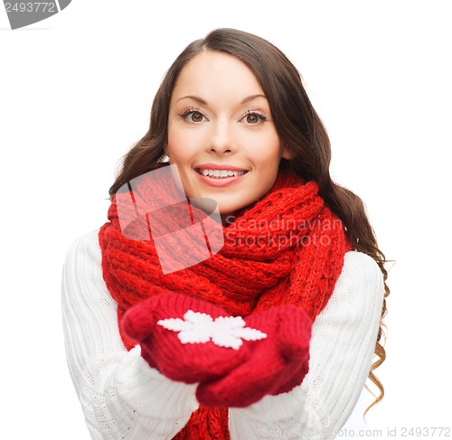 Image of woman with big snowflake