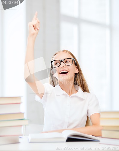 Image of student girl studying at school