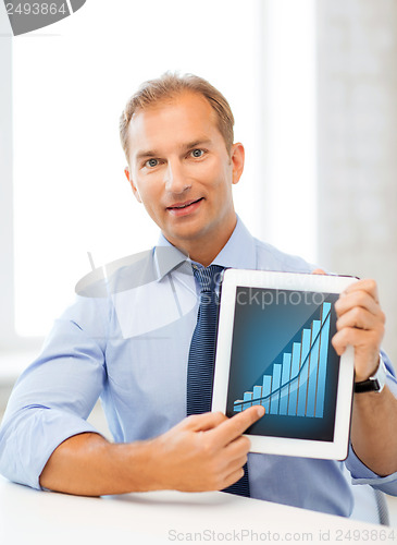 Image of businessman with tablet pc