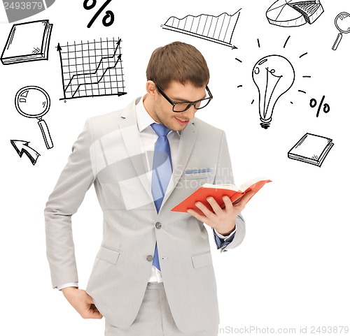 Image of happy man with book