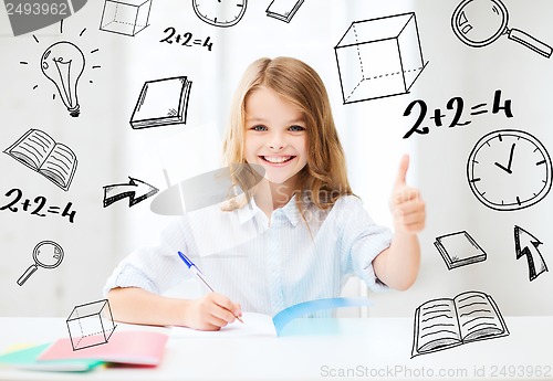 Image of student girl studying at school