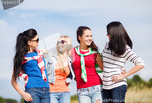 Image of beautiful teenage girls or young women having fun