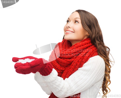 Image of woman with big snowflake