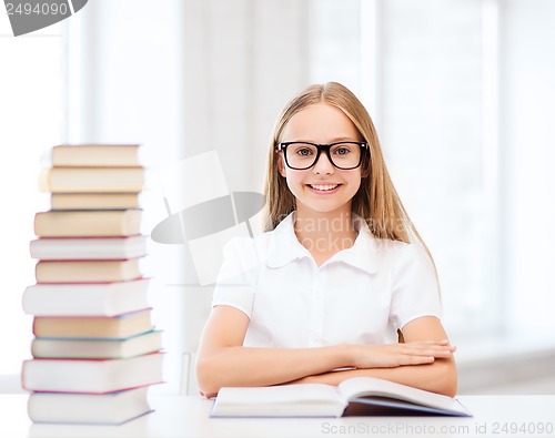 Image of student girl studying at school