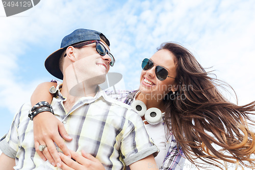 Image of teenagers having fun outside