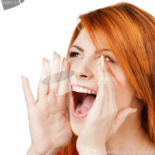 Image of screaming woman