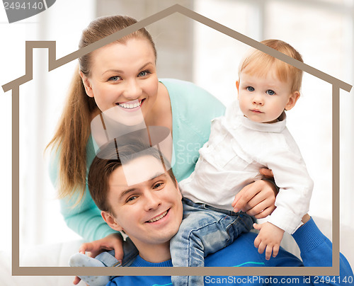 Image of family with child and dream house