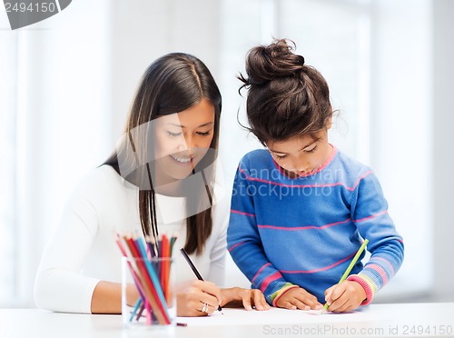 Image of mother and daughter drawing