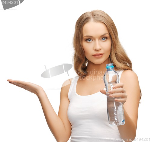 Image of young beautiful woman with bottle of water