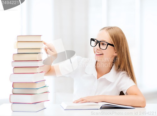 Image of student girl studying at school