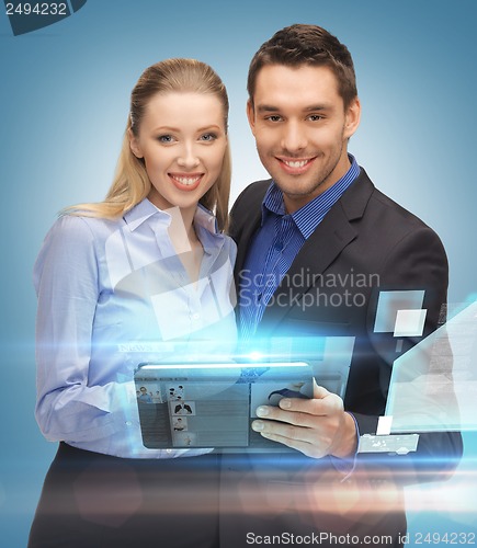 Image of business team with tablet pc