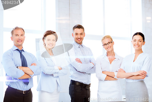 Image of friendly business team in office