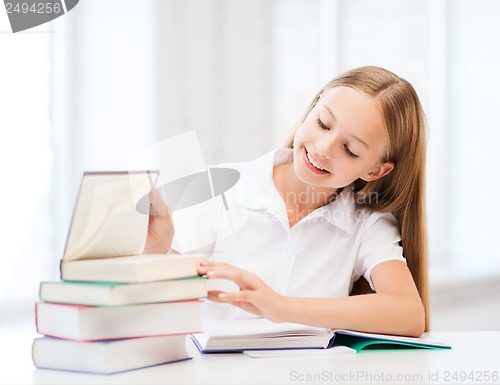 Image of student girl studying at school