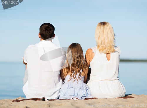 Image of happy family at the seaside