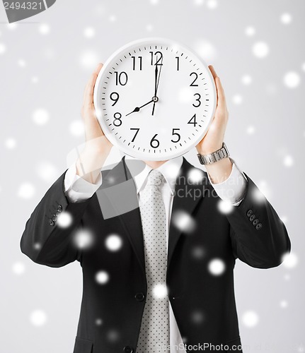 Image of man with wall clock