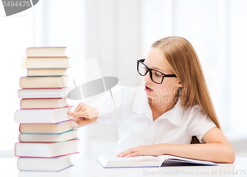 Image of student girl studying at school