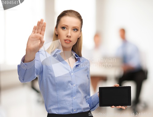 Image of woman working with tablet pc