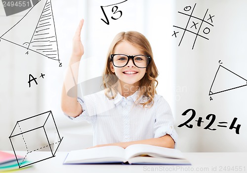 Image of student girl studying at school