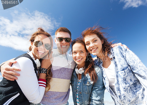 Image of group of teenagers outside