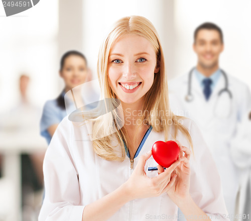 Image of female doctor with heart
