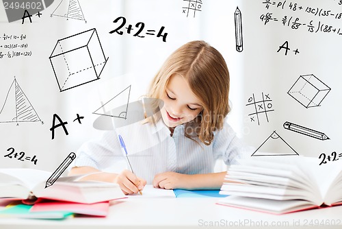 Image of student girl studying at school