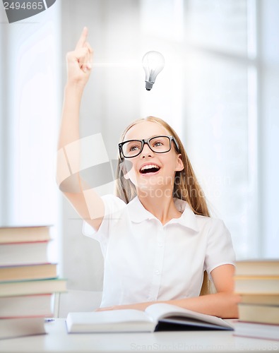 Image of student girl studying at school