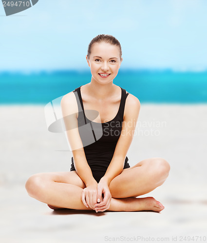 Image of beautiful girl in black cotton underwear