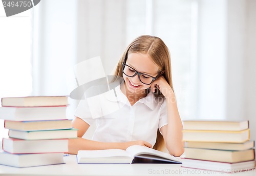 Image of student girl studying at school