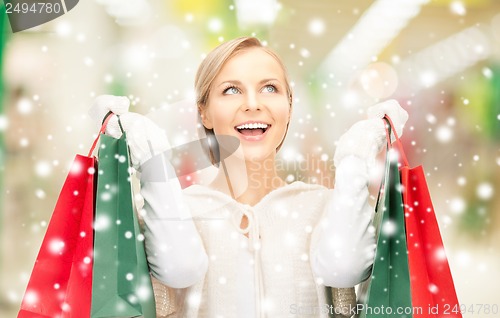 Image of lovely woman with shopping bags