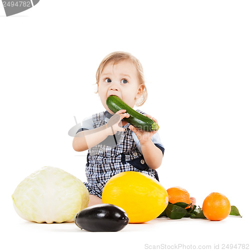 Image of toddler eating squash