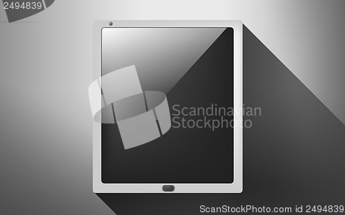 Image of tablet pc with blank black screen